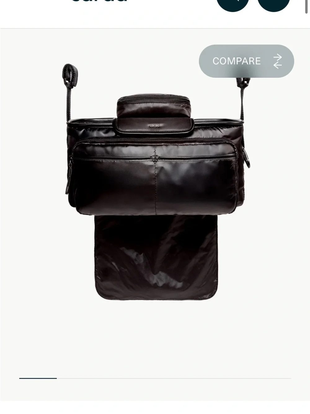 caraa Black Kids Stroller Organizer Bag